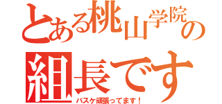 とある桃山学院の組長です（バスケ頑張ってます！）