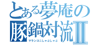 とある夢庵の豚鍋対流Ⅱ（マランゴニしゃぶしゃぶ）