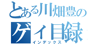 とある川畑豊のゲイ目録（インデックス）