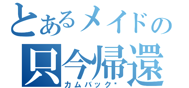 とあるメイドの只今帰還（カムバック♫）