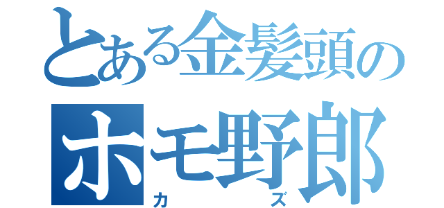 とある金髪頭のホモ野郎（カズ）