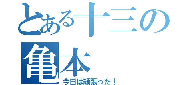 とある十三の亀本（今日は頑張った！）