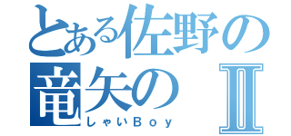 とある佐野の竜矢のⅡ（しゃいＢｏｙ）