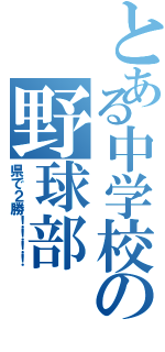 とある中学校の野球部（県で２勝！！！！）