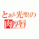 とある光聖の肉厚唇（たらこくちびる）