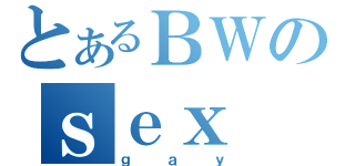 とあるＢＷのｓｅｘ（ｇａｙ）