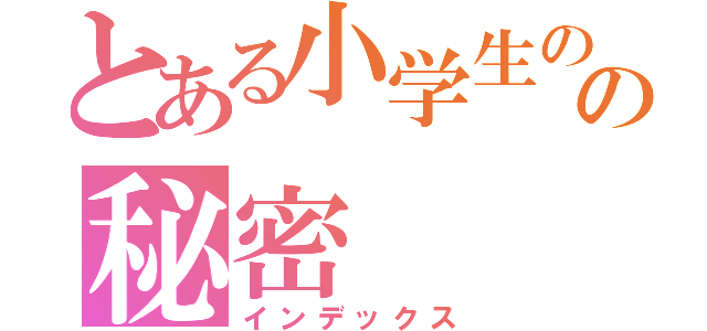 とある小学生のの秘密（インデックス）