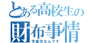 とある高校生の財布事情（今金欠なんです）