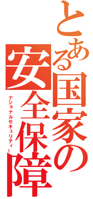 とある国家の安全保障（ナショナルセキュリティー）