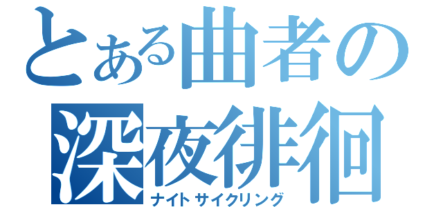 とある曲者の深夜徘徊（ナイトサイクリング）