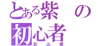 とある紫の初心者（影山輝）