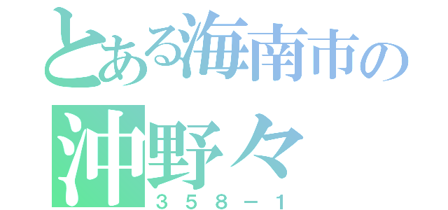 とある海南市の沖野々（３５８－１）