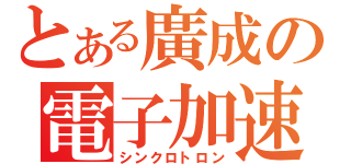 とある廣成の電子加速器（シンクロトロン）