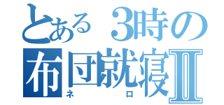 とある３時の布団就寝Ⅱ（ネロ）