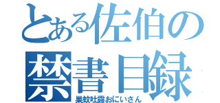 とある佐伯の禁書目録（巣蚊吐露おにいさん）