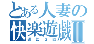 とある人妻の快楽遊戯Ⅱ（週に３回）