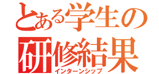 とある学生の研修結果（インターンシップ）