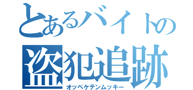 とあるバイトの盗犯追跡（オッペケテンムッキー）