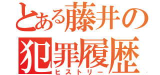 とある藤井の犯罪履歴（ヒストリー）