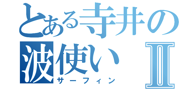 とある寺井の波使いⅡ（サーフィン）