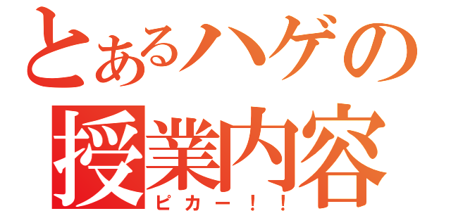 とあるハゲの授業内容（ピカー！！）