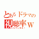 とあるドラマの視聴率ｗ（もやし先生！）