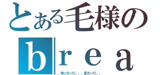 とある毛様のｂｒｅａｋ Ｔｉｍｅ（。。ゆった～り。。。また～り。。）