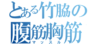 とある竹脇の腹筋胸筋（マッスル）