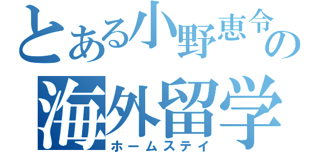 とある小野恵令奈の海外留学（ホームステイ）