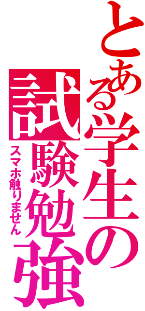 とある学生の試験勉強（スマホ触りません）