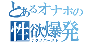 とあるオナホの性欲爆発（テクノバースト）