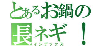 とあるお鍋の長ネギ！（インデックス）