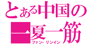 とある中国の一夏一筋（ファン・リンイン）