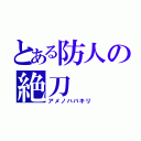 とある防人の絶刀（アメノハバキリ）