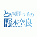 とある癖っ毛の橋本空良（鏡は見ません。）