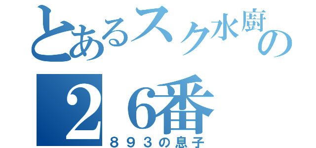 とあるスク水廚の２６番（８９３の息子）