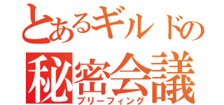 とあるギルドの秘密会議（ブリーフィング）