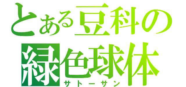 とある豆科の緑色球体（サトーサン）