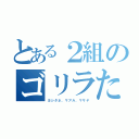 とある２組のゴリラたち（ヨシタネ、マアル、マサヤ）