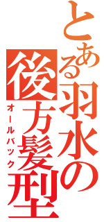 とある羽水の後方髪型（オールバック）