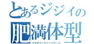 とあるジジイの肥満体型（メタボリックシンドローム）