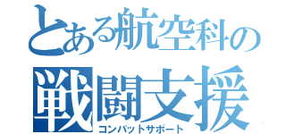 とある航空科の戦闘支援（コンバットサポート）