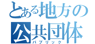 とある地方の公共団体（パブリック）