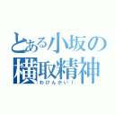 とある小坂の横取精神（わけんかい！）