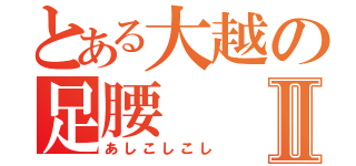 とある大越の足腰Ⅱ（あしこしこし）