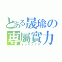 とある晟瑜の專屬實力（インデックス）