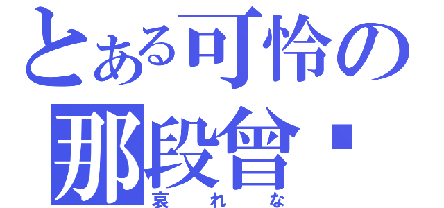 とある可怜の那段曾经（哀れな）