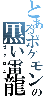 とあるポケモンの黒い雷龍（ゼクロム）