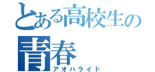 とある高校生の青春（アオハライド）