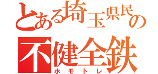 とある埼玉県民の不健全鉄（ホモトレ）